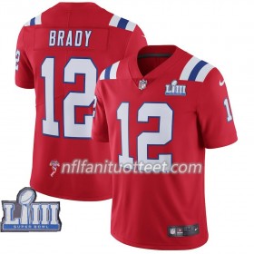 Miesten New England Patriots NFL Pelipaita Tom Brady 12 Nike Punainen 2019 Super Bowl LIII